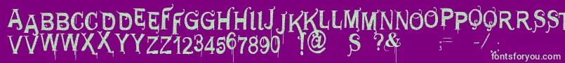 Vtksgeneraluse Font – Green Fonts on Purple Background