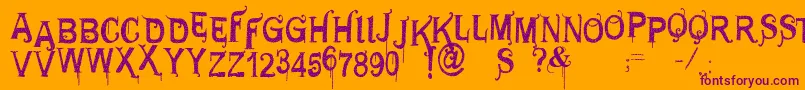 Vtksgeneraluse Font – Purple Fonts on Orange Background