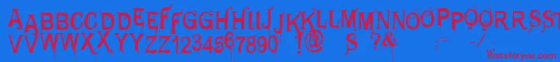 Vtksgeneraluse Font – Red Fonts on Blue Background