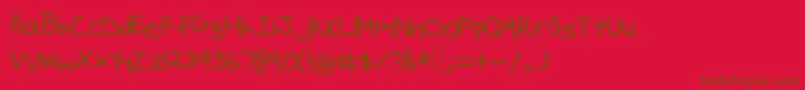 Cringes Font – Brown Fonts on Red Background