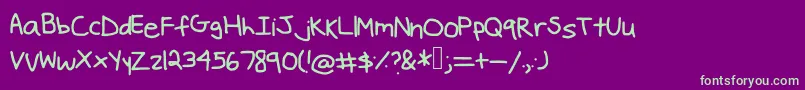 Cringes Font – Green Fonts on Purple Background