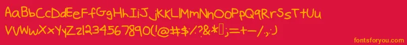 Cringes Font – Orange Fonts on Red Background