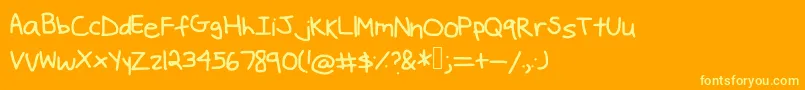 Cringes Font – Yellow Fonts on Orange Background