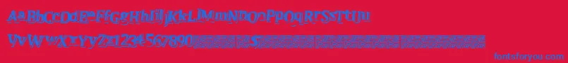 Justquick Font – Blue Fonts on Red Background