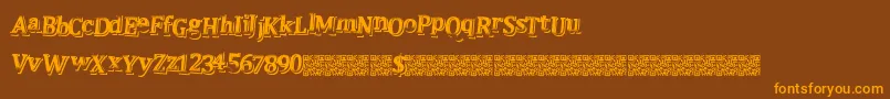 Justquick Font – Orange Fonts on Brown Background