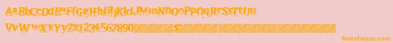 Justquick-Schriftart – Orangefarbene Schriften auf rosa Hintergrund