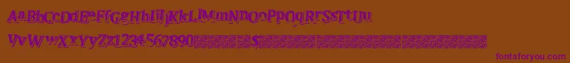 Justquick Font – Purple Fonts on Brown Background