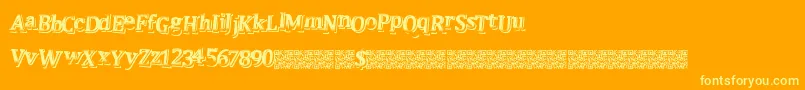 Justquick Font – Yellow Fonts on Orange Background