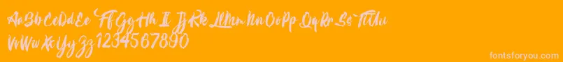 Calypsoka Font – Pink Fonts on Orange Background