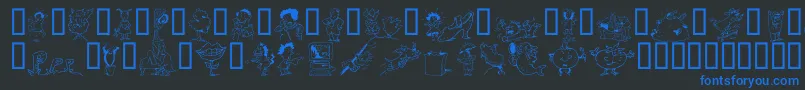 Więcej informacji o czcionce DfSituationsOneitctt Czcionka DfSituationsOneitctt – niebieskie czcionki na czarnym tle