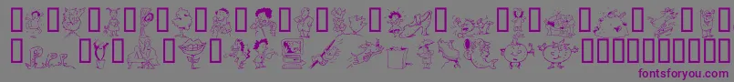 DfSituationsOneitctt-fontti – violetit fontit harmaalla taustalla