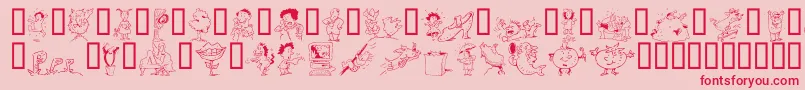 DfSituationsOneitctt-Schriftart – Rote Schriften auf rosa Hintergrund