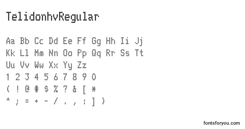TelidonhvRegular-fontti – aakkoset, numerot, erikoismerkit