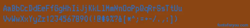Fonte TelidonhvRegular – fontes azuis em um fundo marrom