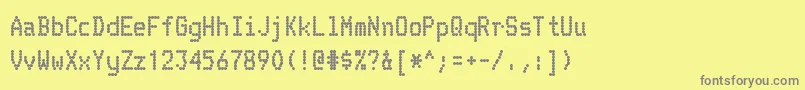 フォントTelidonhvRegular – 黄色の背景に灰色の文字