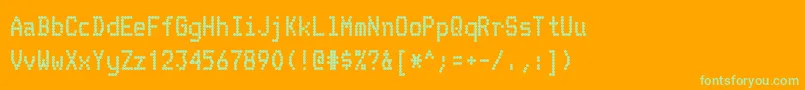 TelidonhvRegular Font – Green Fonts on Orange Background