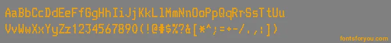 フォントTelidonhvRegular – オレンジの文字は灰色の背景にあります。
