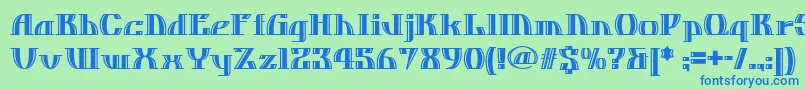 Dos ffy-Schriftart – Blaue Schriften auf grünem Hintergrund