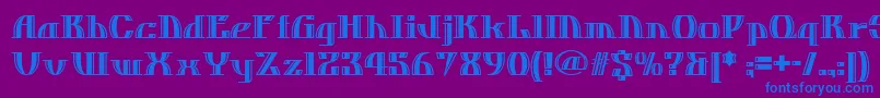 Шрифт Dos ffy – синие шрифты на фиолетовом фоне