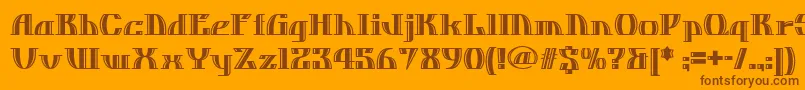Dos ffy-Schriftart – Braune Schriften auf orangefarbenem Hintergrund