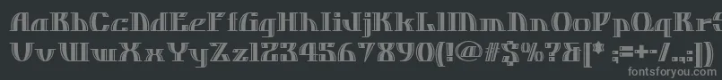 フォントDos ffy – 黒い背景に灰色の文字