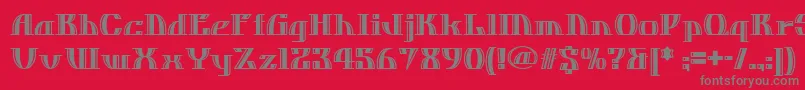 フォントDos ffy – 赤い背景に灰色の文字