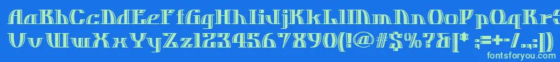 Шрифт Dos ffy – зелёные шрифты на синем фоне