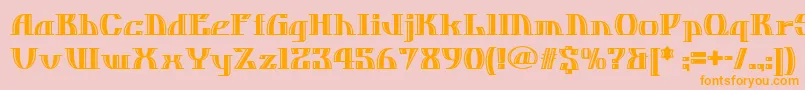 Dos ffy-Schriftart – Orangefarbene Schriften auf rosa Hintergrund