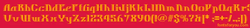 Dos ffy Font – Orange Fonts on Red Background