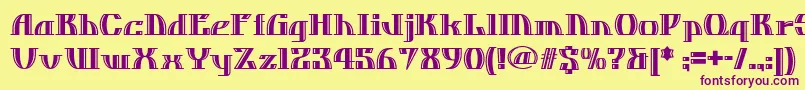 Dos ffy Font – Purple Fonts on Yellow Background