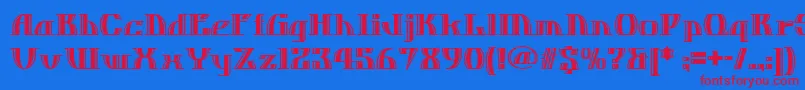 Dos ffy Font – Red Fonts on Blue Background