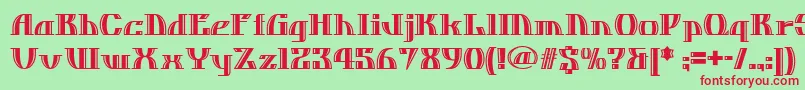 Czcionka Dos ffy – czerwone czcionki na zielonym tle