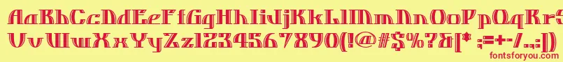 Dos ffy Font – Red Fonts on Yellow Background