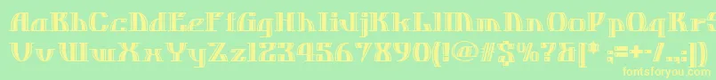 Dos ffy-Schriftart – Gelbe Schriften auf grünem Hintergrund
