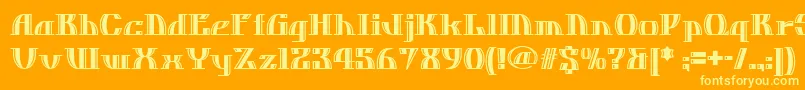 Dos ffy Font – Yellow Fonts on Orange Background
