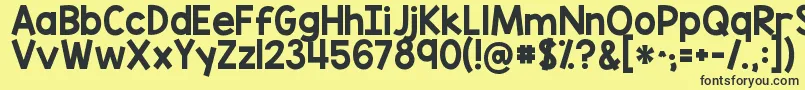 Kgblankspacesolid Font – Black Fonts on Yellow Background