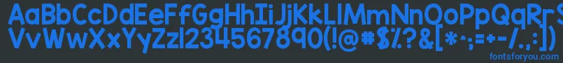 Kgblankspacesolid Font – Blue Fonts on Black Background