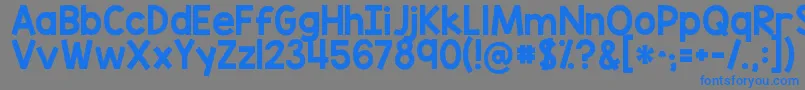 フォントKgblankspacesolid – 灰色の背景に青い文字