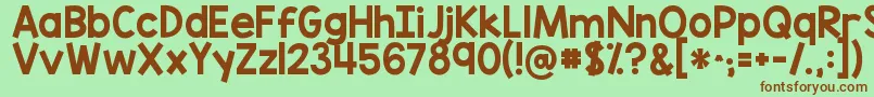 Kgblankspacesolid Font – Brown Fonts on Green Background