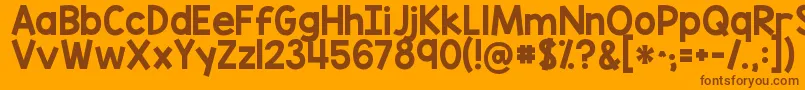 Kgblankspacesolid Font – Brown Fonts on Orange Background