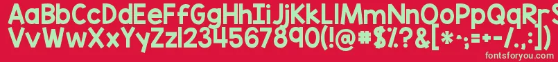 Kgblankspacesolid Font – Green Fonts on Red Background