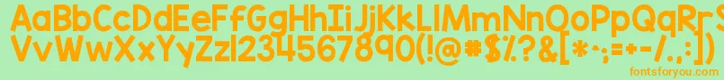 Kgblankspacesolid Font – Orange Fonts on Green Background