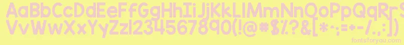 Kgblankspacesolid Font – Pink Fonts on Yellow Background