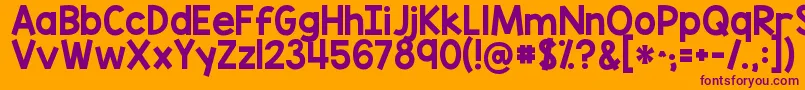 Kgblankspacesolid Font – Purple Fonts on Orange Background