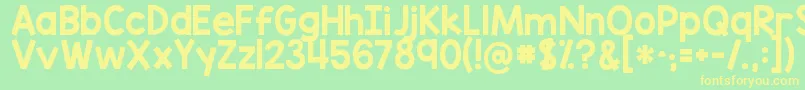 Kgblankspacesolid Font – Yellow Fonts on Green Background