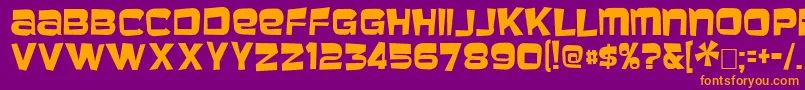 Baveust Font – Orange Fonts on Purple Background