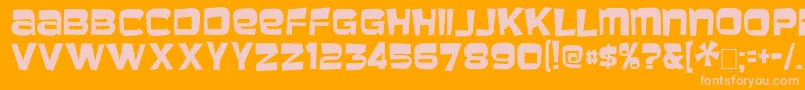 Baveust Font – Pink Fonts on Orange Background