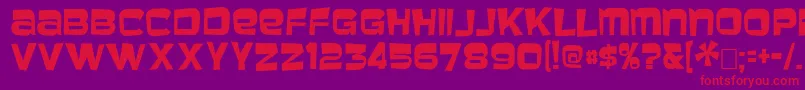 Baveust Font – Red Fonts on Purple Background