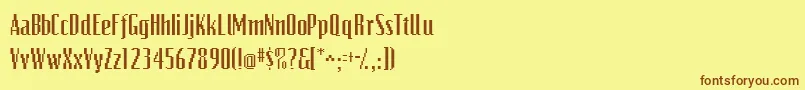 Videocondssk Font – Brown Fonts on Yellow Background