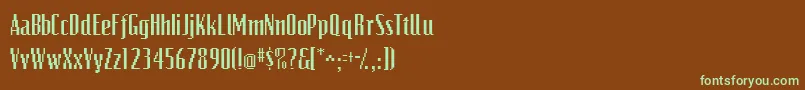 Шрифт Videocondssk – зелёные шрифты на коричневом фоне